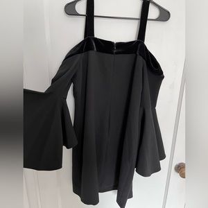 CHELSEA28 Black Off the Shoulder Bell Sleeve Dress